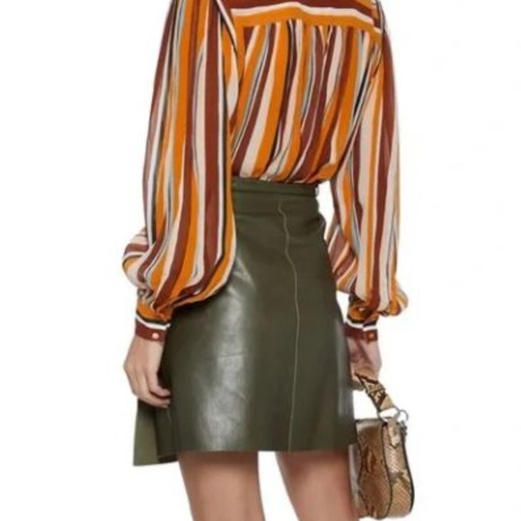 Frame Womens Size S Small 100% Silk Multicolor Striped Long Sleeve Blouse - Picture 2 of 9